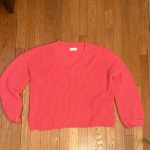 Altar'd State Vibrant Pink V-Neck Sweater